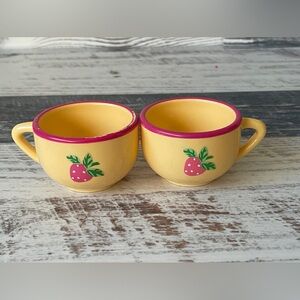 American Girl BITTY BABY Doll Strawberry Tea Party  - Two Tea Cups Only 2003 TLC